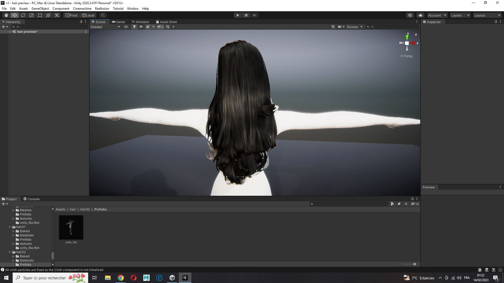 Realistic long hair female Low-poly 3D model_26