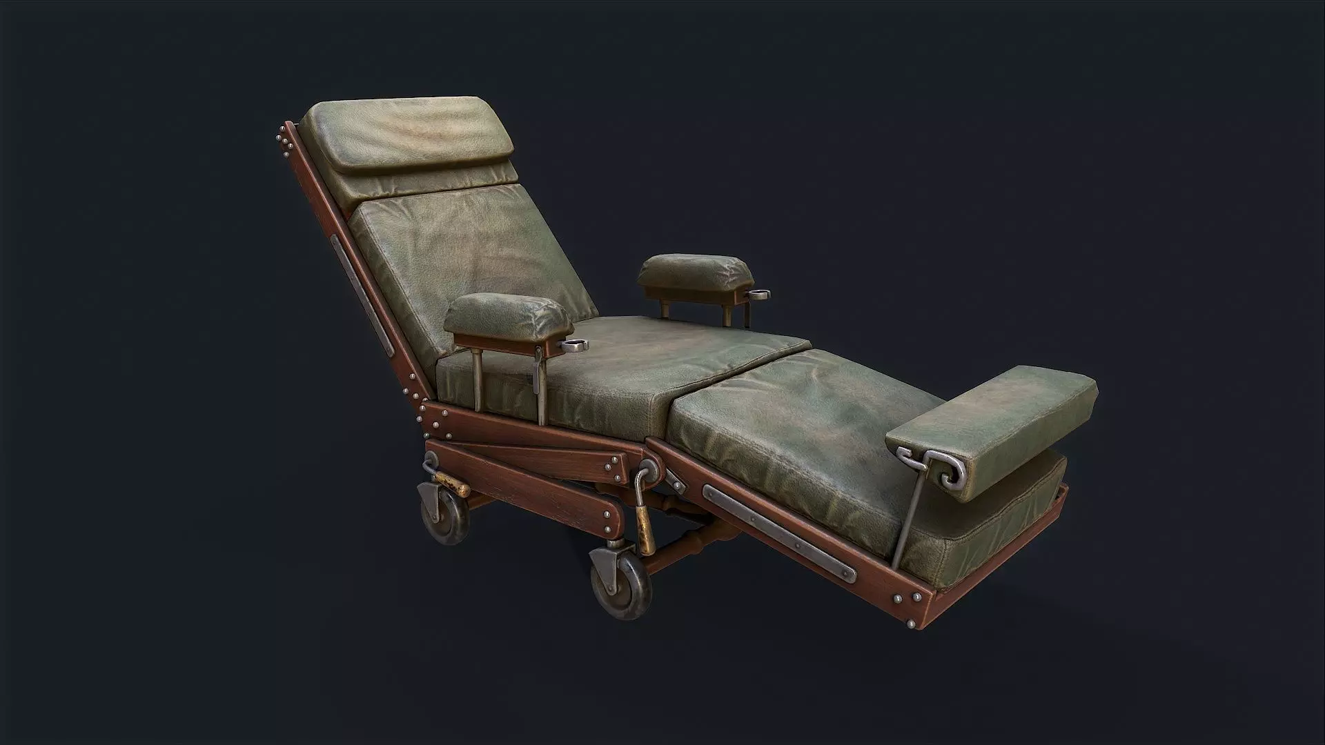 Old Medical Chair Low-poly 3D model