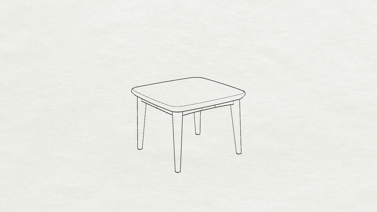 Dolls House Miniature Contemporary Small Dining Table 12th Scale 3D print model_1