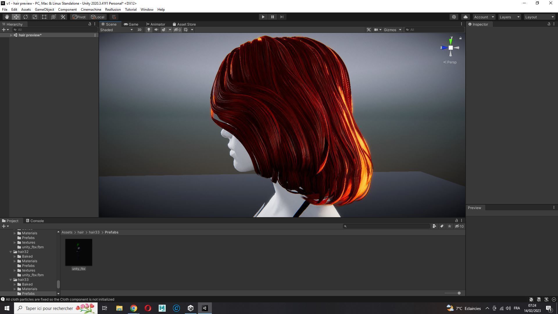Realistic female hair Low-poly 3D model_27