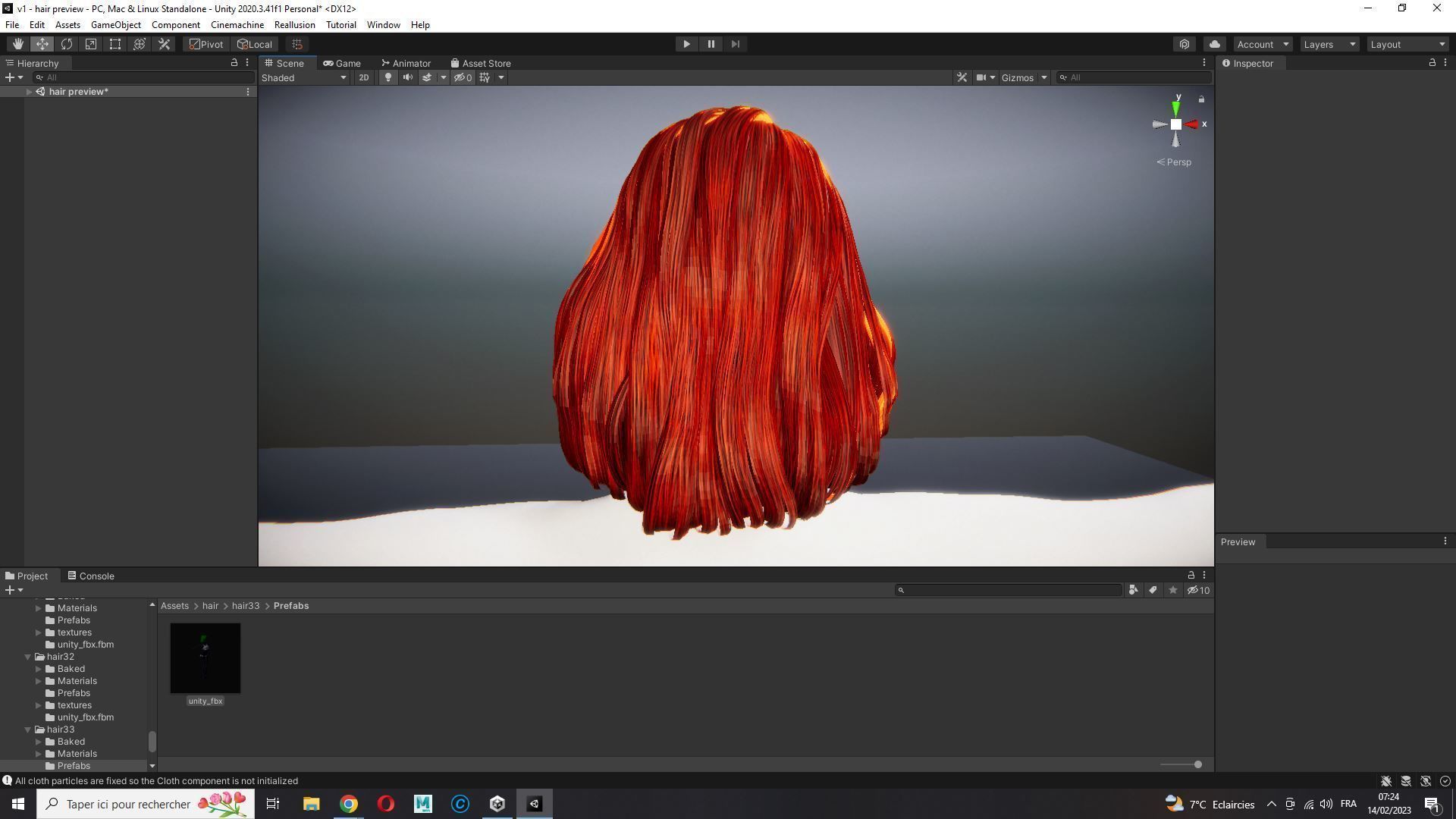 Realistic female hair Low-poly 3D model_28