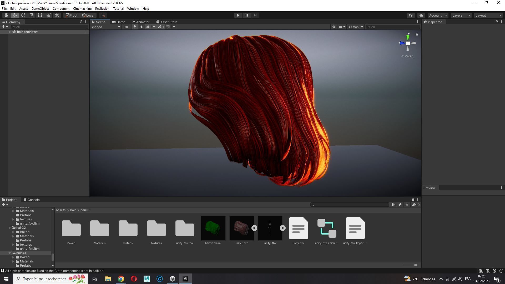 Realistic female hair Low-poly 3D model_30