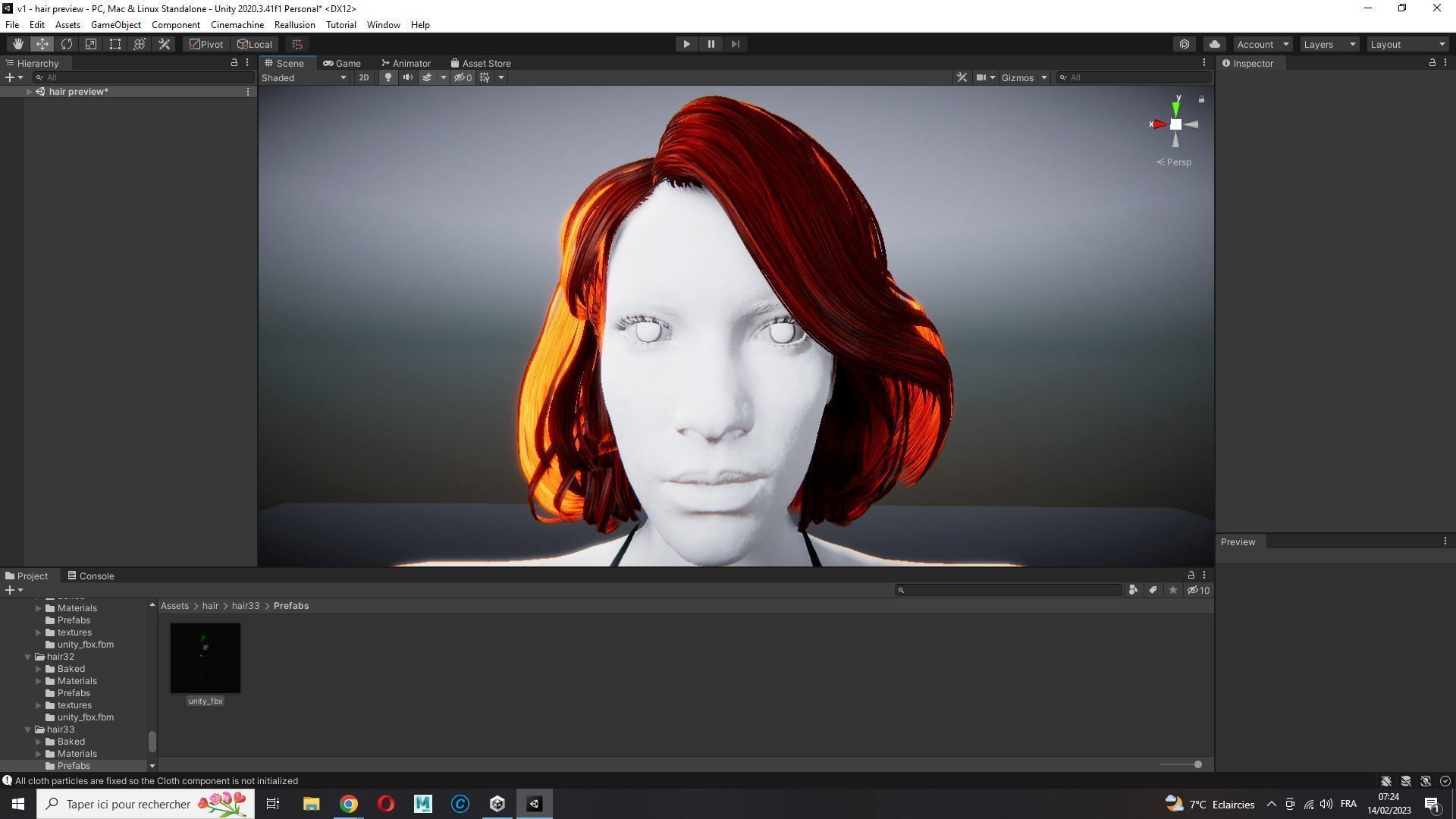 Realistic female hair Low-poly 3D model_26