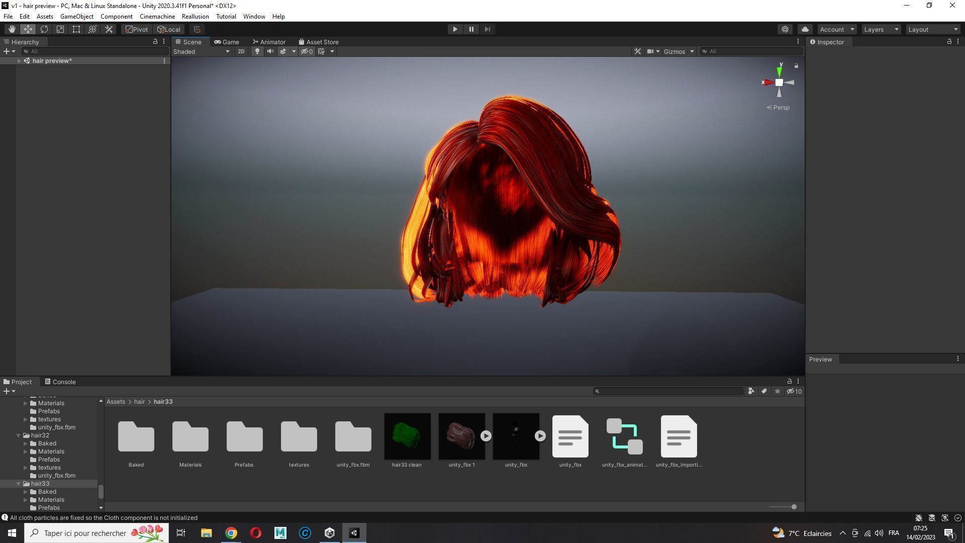 Realistic female hair Low-poly 3D model_29