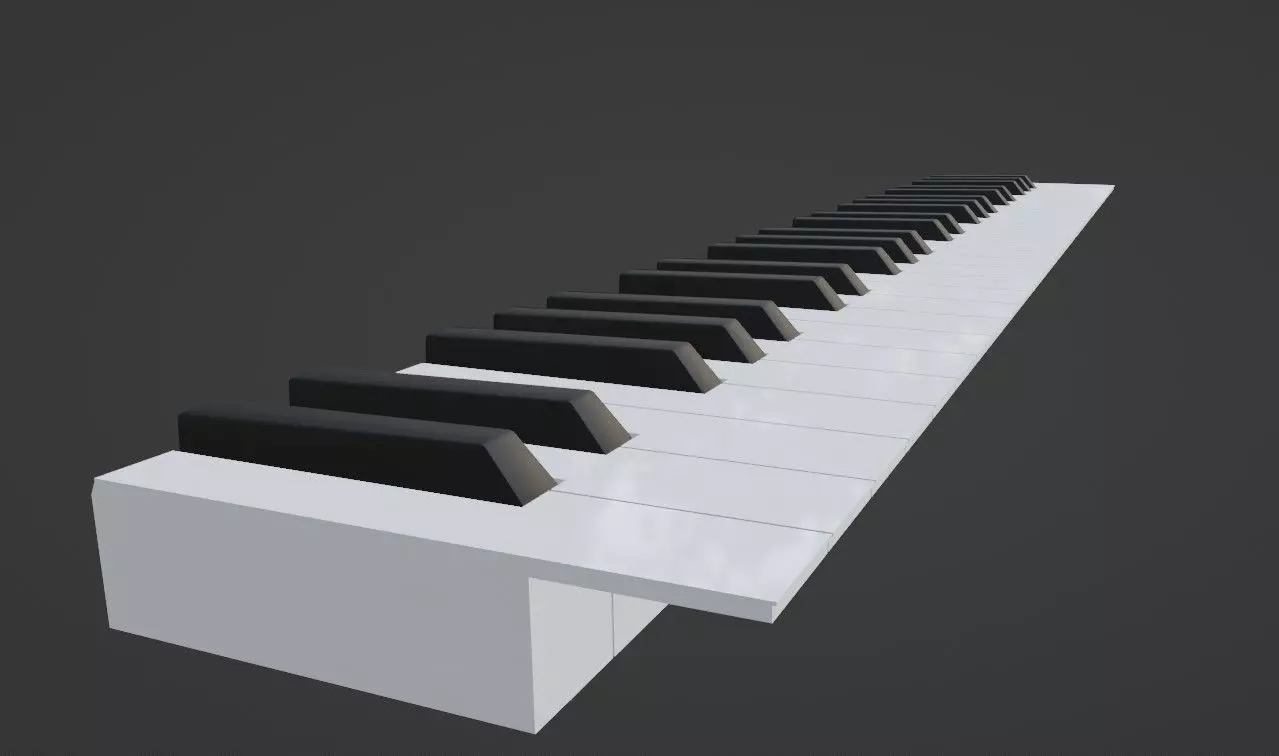 Piano Key Set 49 lowpoly Low-poly 3D model_0