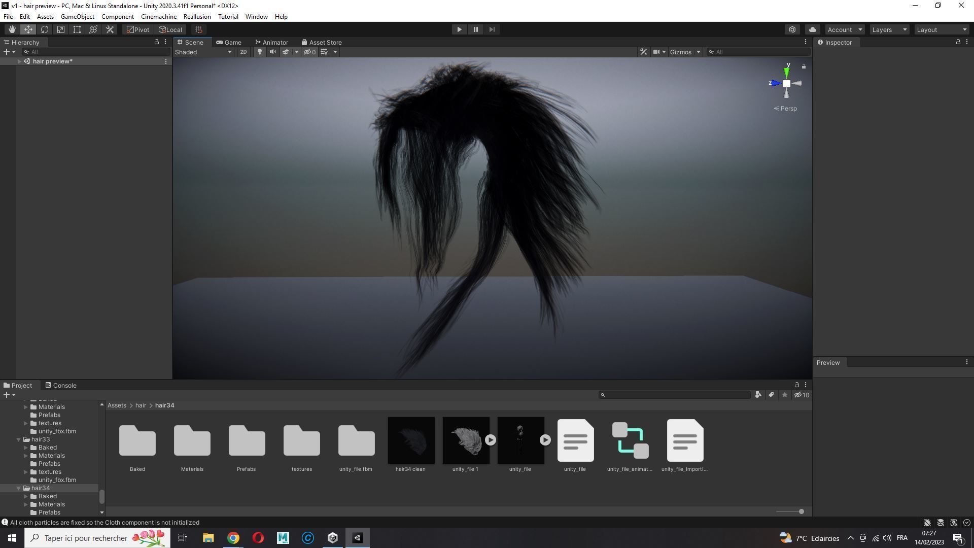 Realistic hair cyberpunk long Low-poly 3D model_23