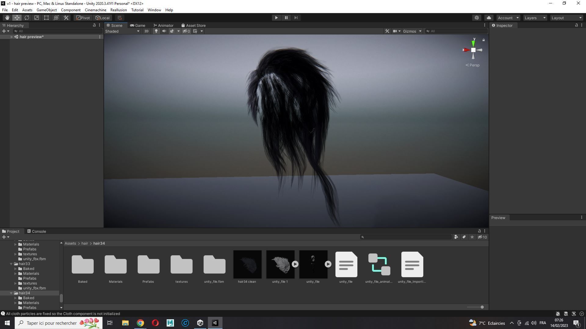 Realistic hair cyberpunk long Low-poly 3D model_22