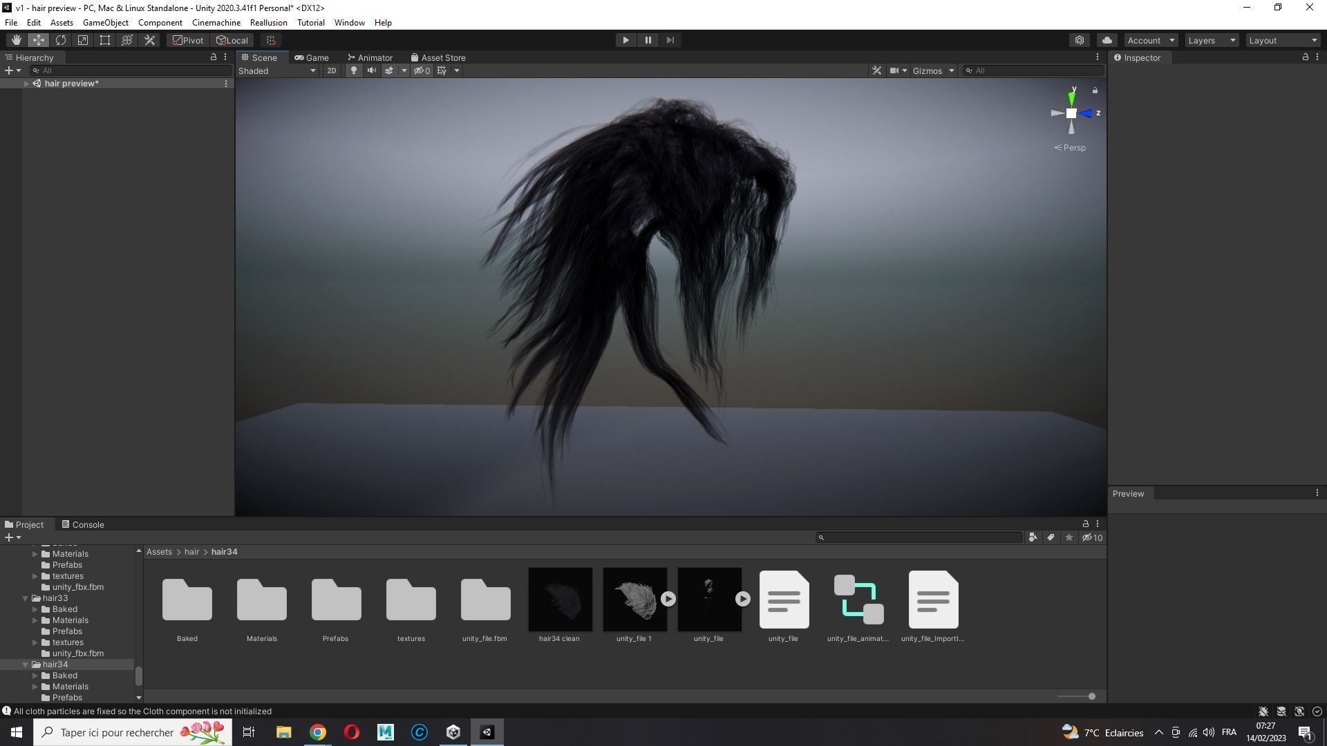 Realistic hair cyberpunk long Low-poly 3D model_24