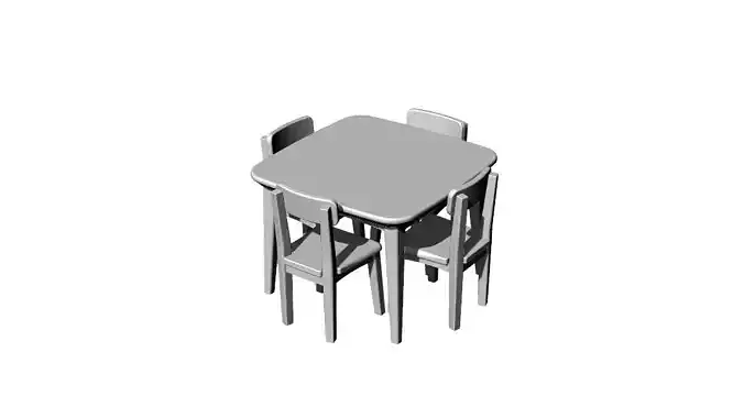 Dolls House Miniature Contemporary Small Table and Chairs