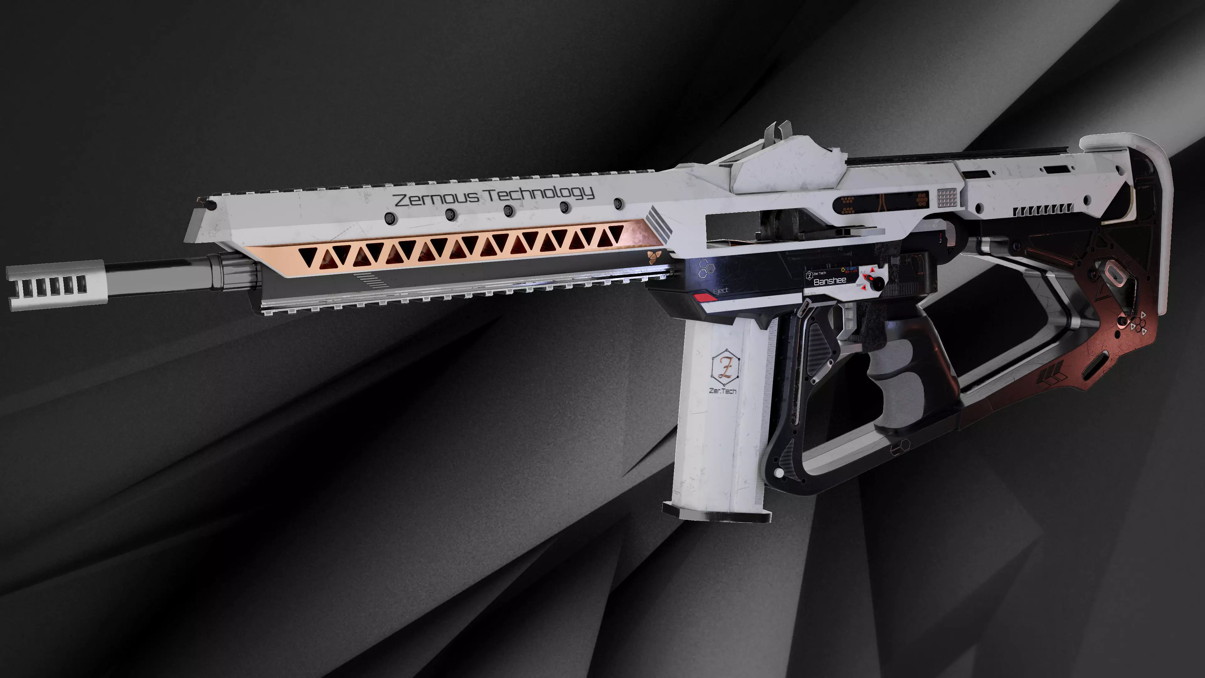 ZerTech Banshee the future rifle gun 3D model_0