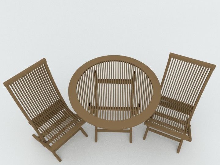 Table with chairs 3D model_1