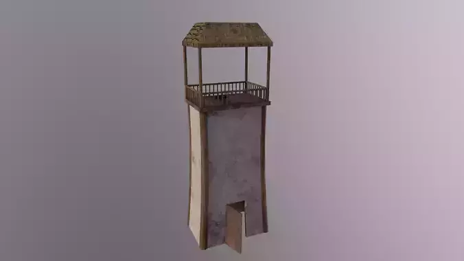 Watchtower lighthouse with roof