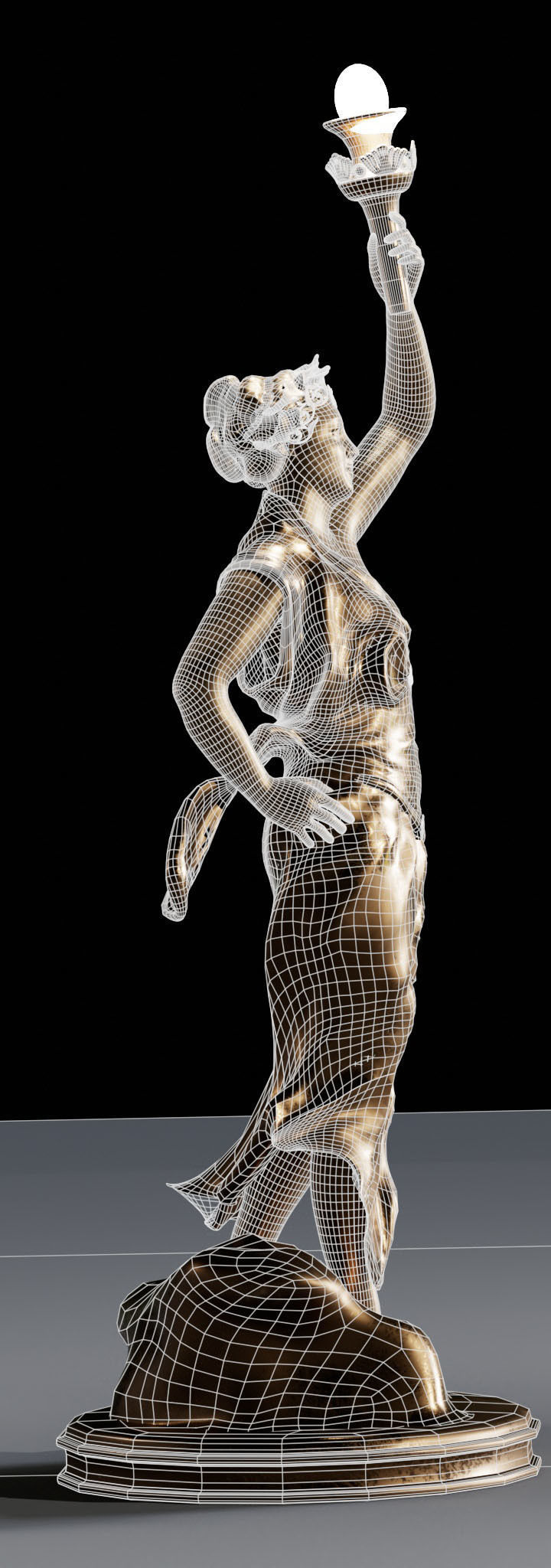 Greek Statue Female Low-poly 3D model_17