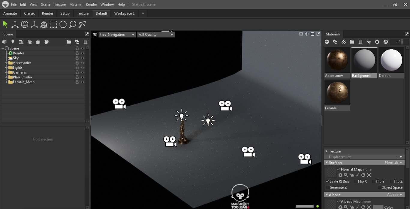 Greek Statue Female Low-poly 3D model_27