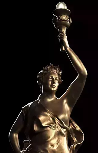 Greek Statue Female Low-poly 3D model