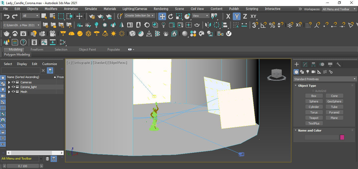 Greek Statue Female Low-poly 3D model_25