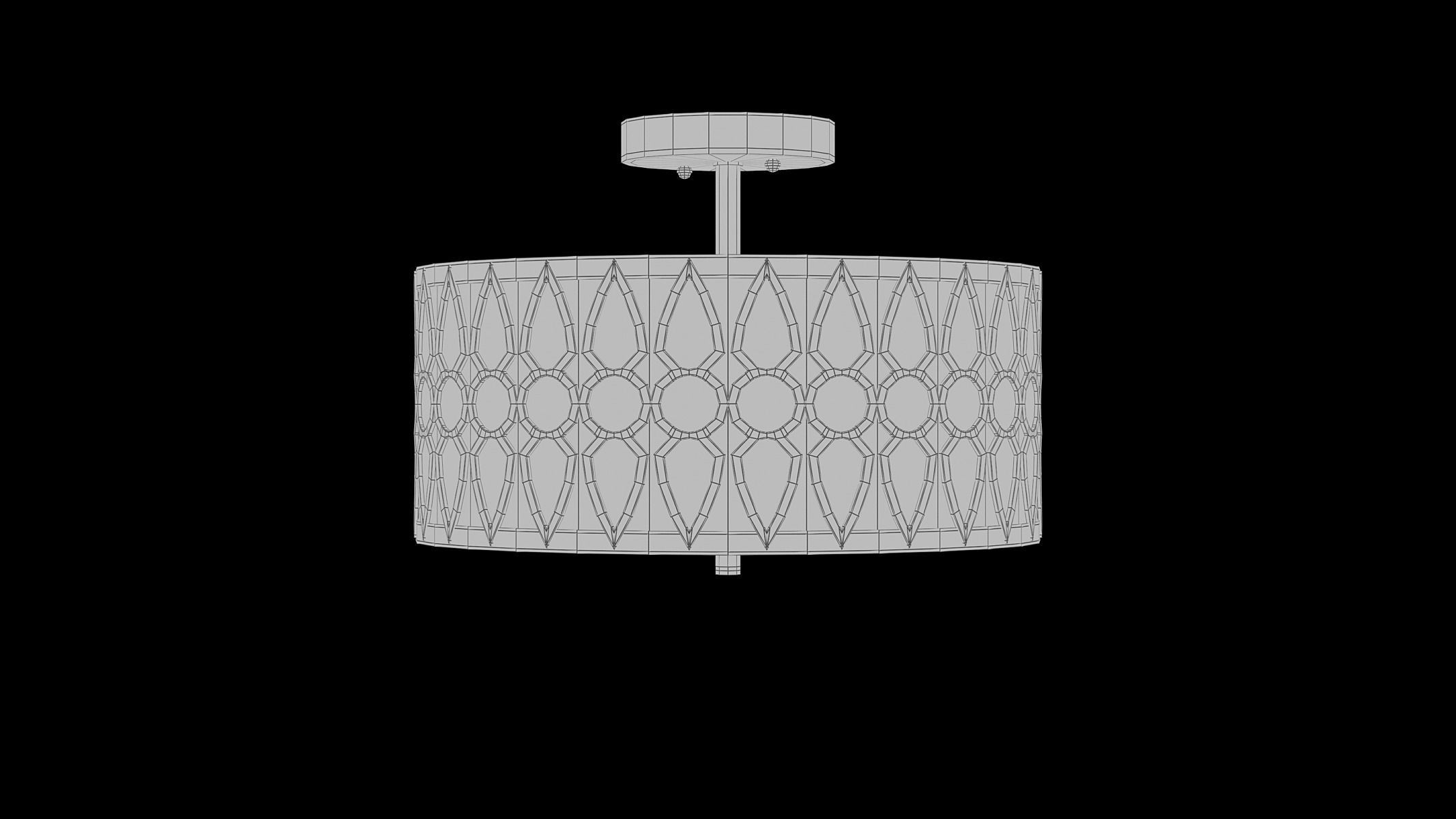 Aaru Fabric Semi Flush Mount MK3 3D model_3