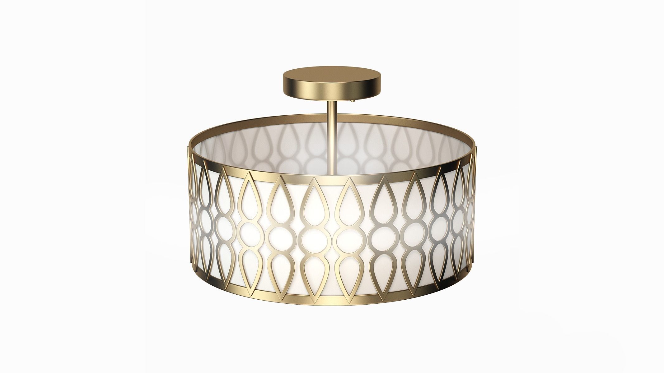 Aaru Fabric Semi Flush Mount MK3 3D model_2