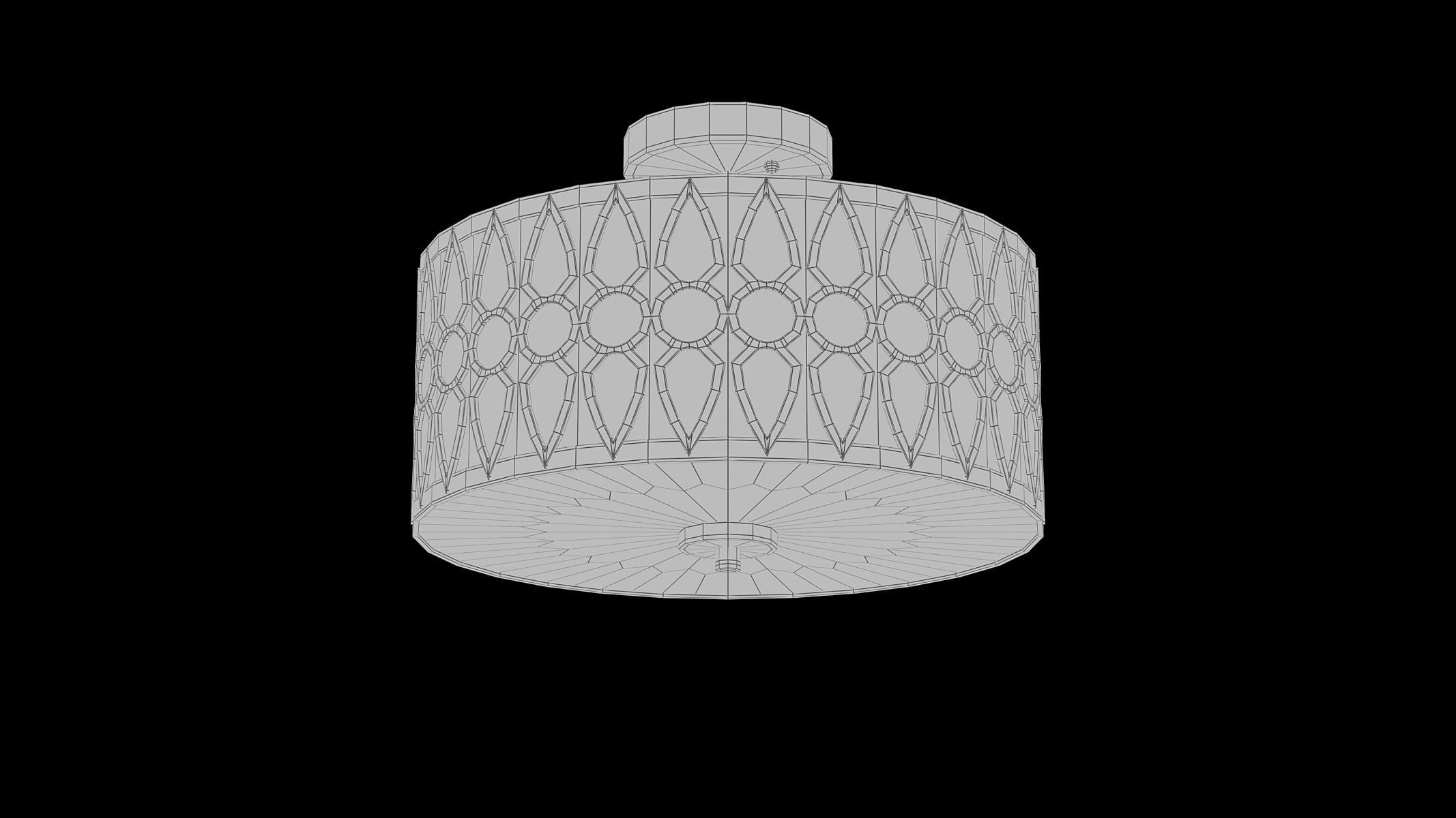 Aaru Fabric Semi Flush Mount MK3 3D model_4