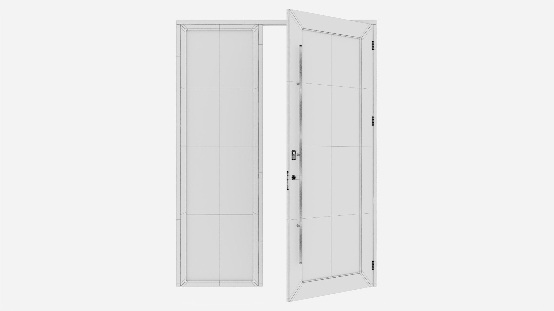 Aluminium door 129 3D model_7