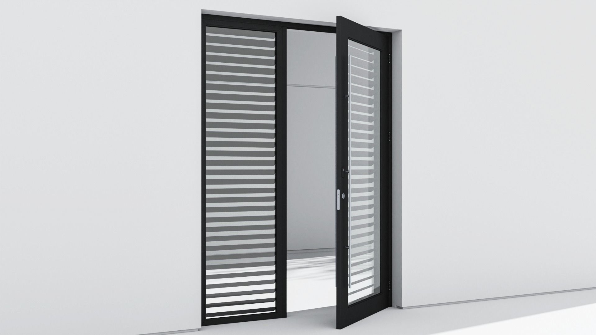 Aluminium door 129 3D model_3