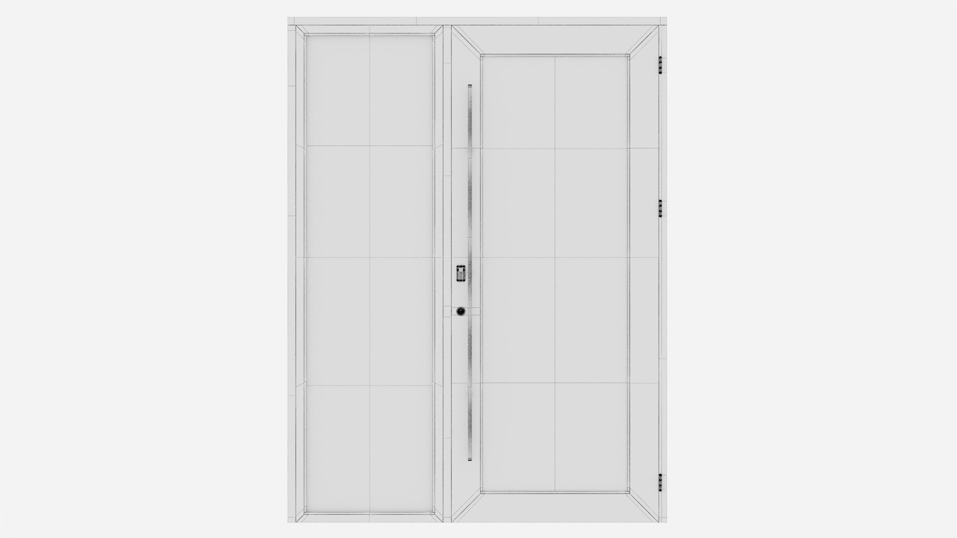 Aluminium door 129 3D model_6