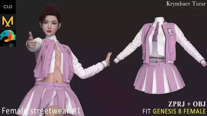 Female Street wear  Number 1 Marvelous Designer project