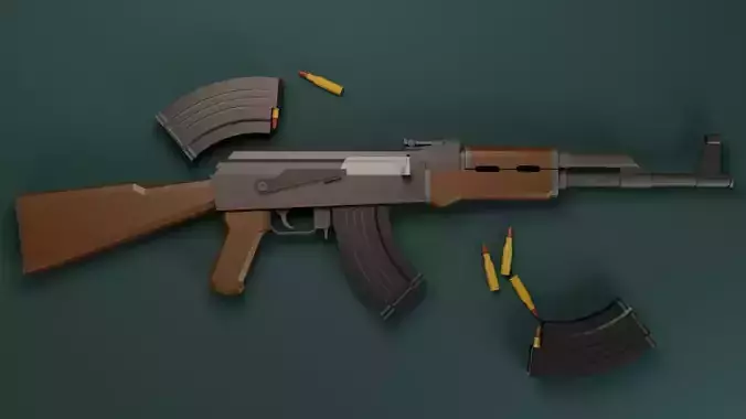 Low-Poly Ak-47 weapon