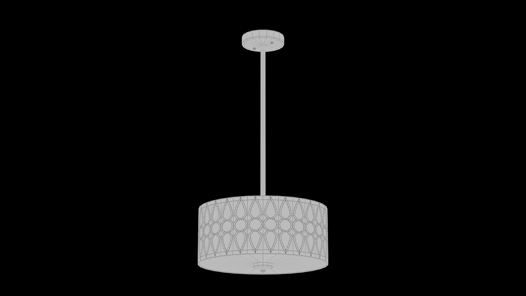 Aaru Fabric Semi Flush Mount MK3P 3D model_3