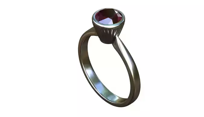 Fluted rub over vintage styled ring 3D print model