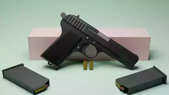 TT-33 Low poly weapon Free low-poly 3D model