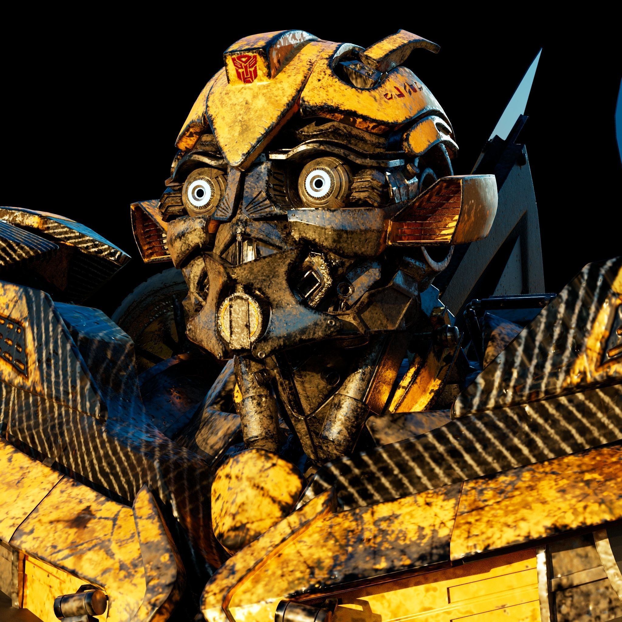 Transformers - Bumblebee - Fully Rigged and Textured 3D model_6