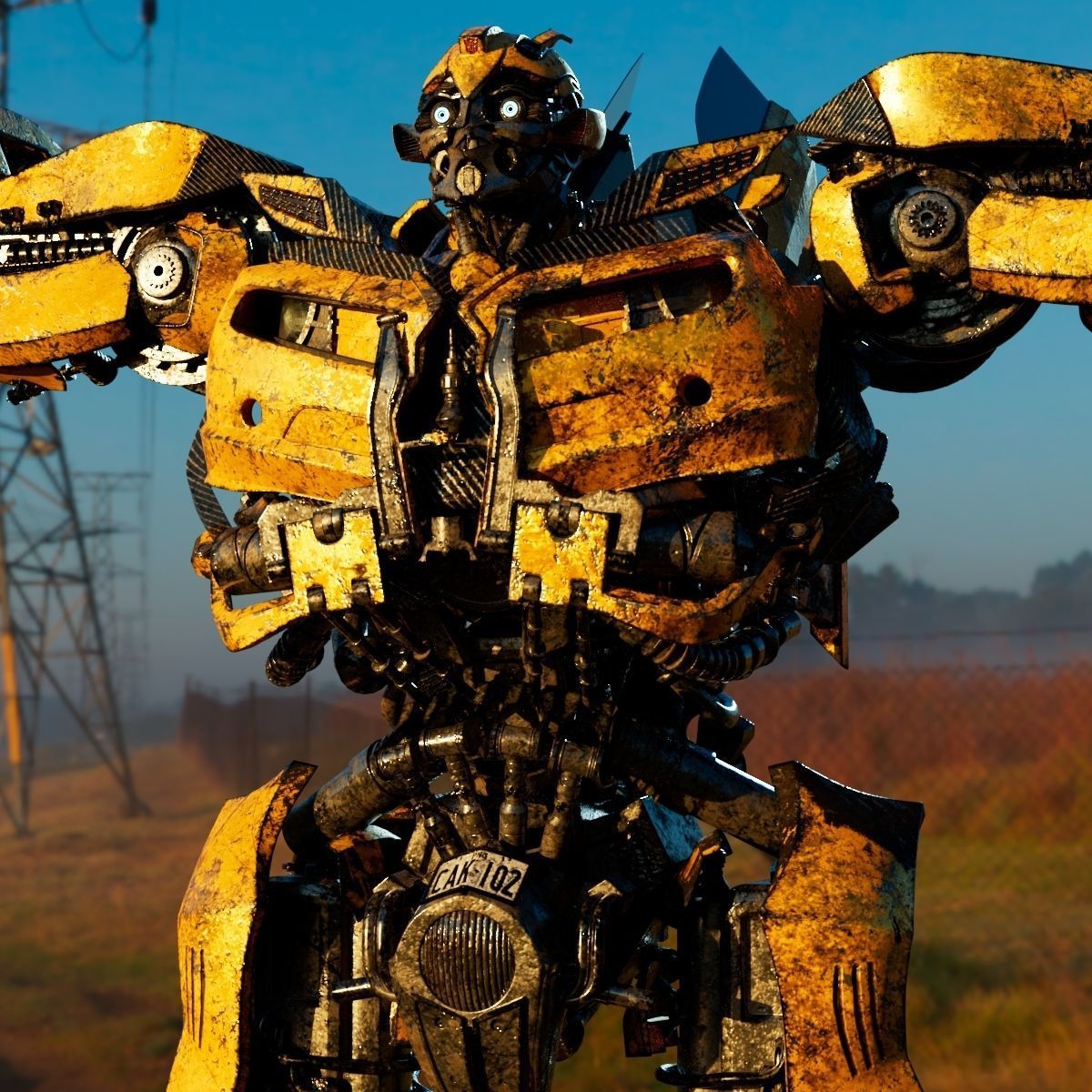 Transformers - Bumblebee - Fully Rigged and Textured 3D model_10