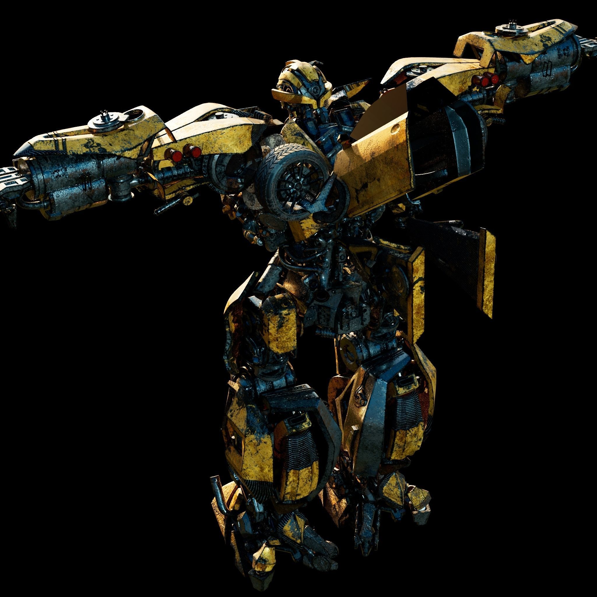 Transformers - Bumblebee - Fully Rigged and Textured 3D model_4