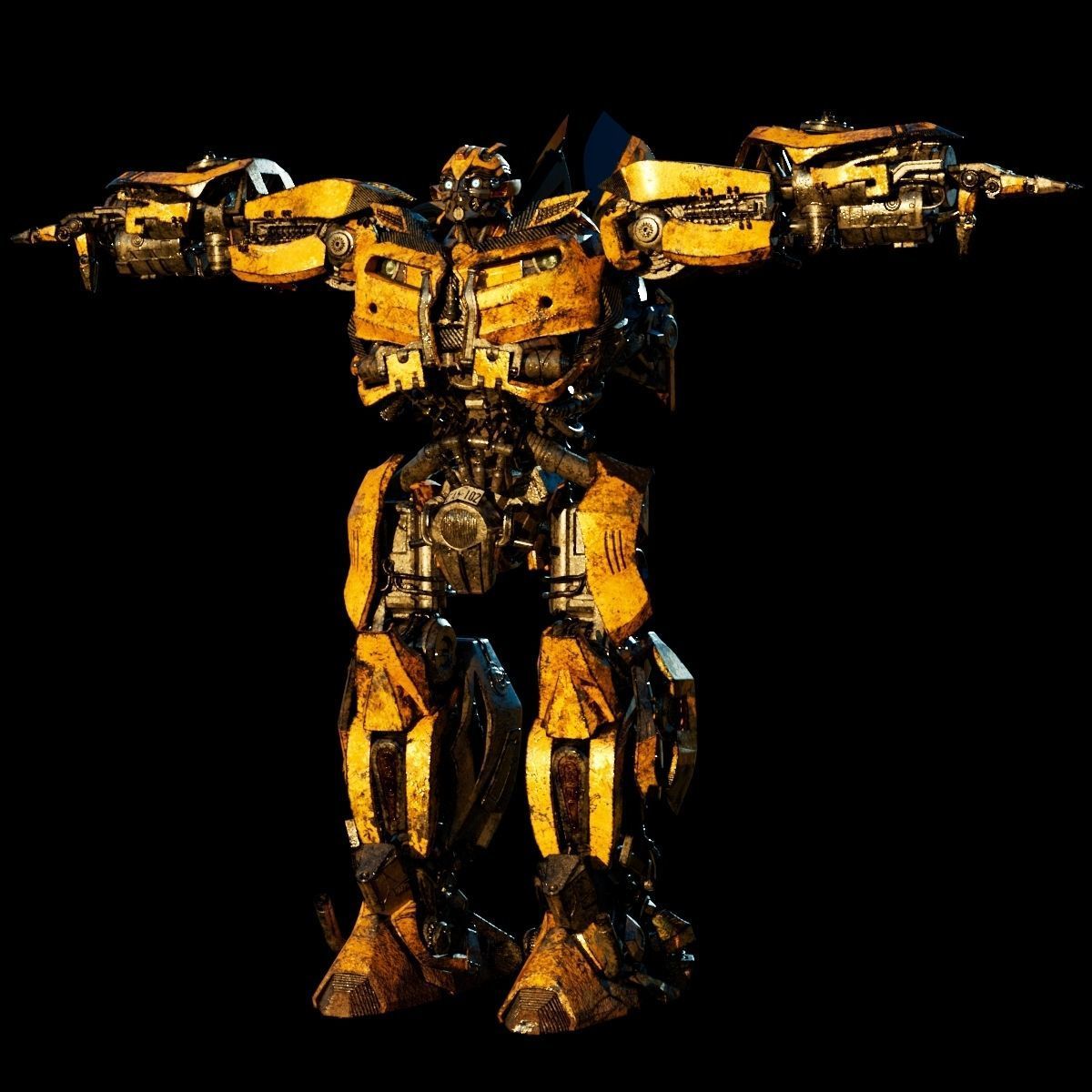 Transformers - Bumblebee - Fully Rigged and Textured 3D model_11