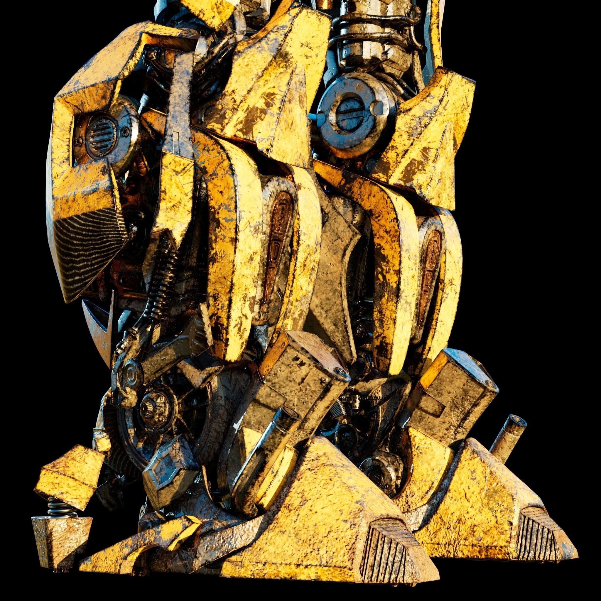 Transformers - Bumblebee - Fully Rigged and Textured 3D model_7