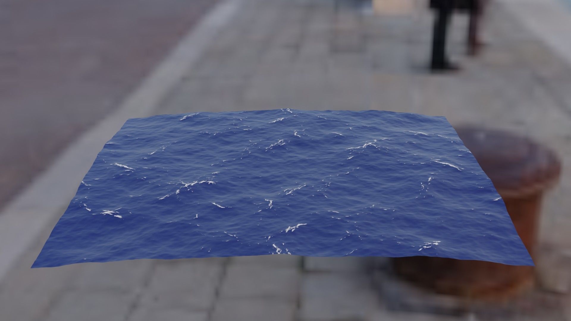 Animated ocean 3D model Low-poly 3D model_3