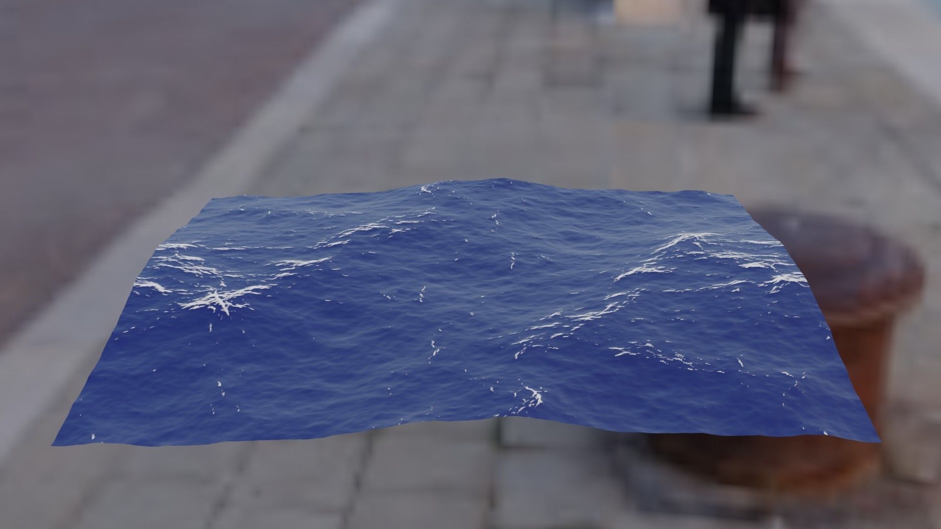 Animated ocean 3D model Low-poly 3D model_7