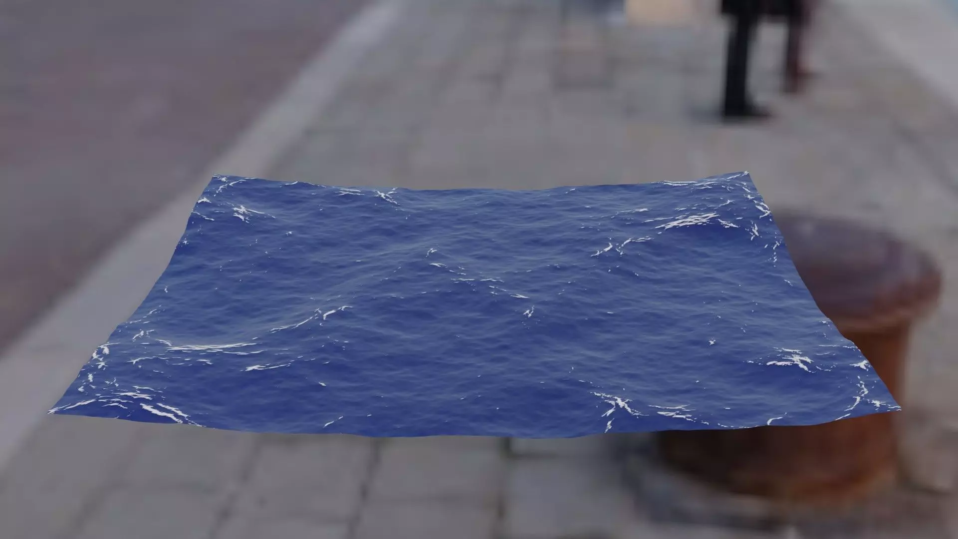 Animated ocean 3D model Low-poly 3D model_0