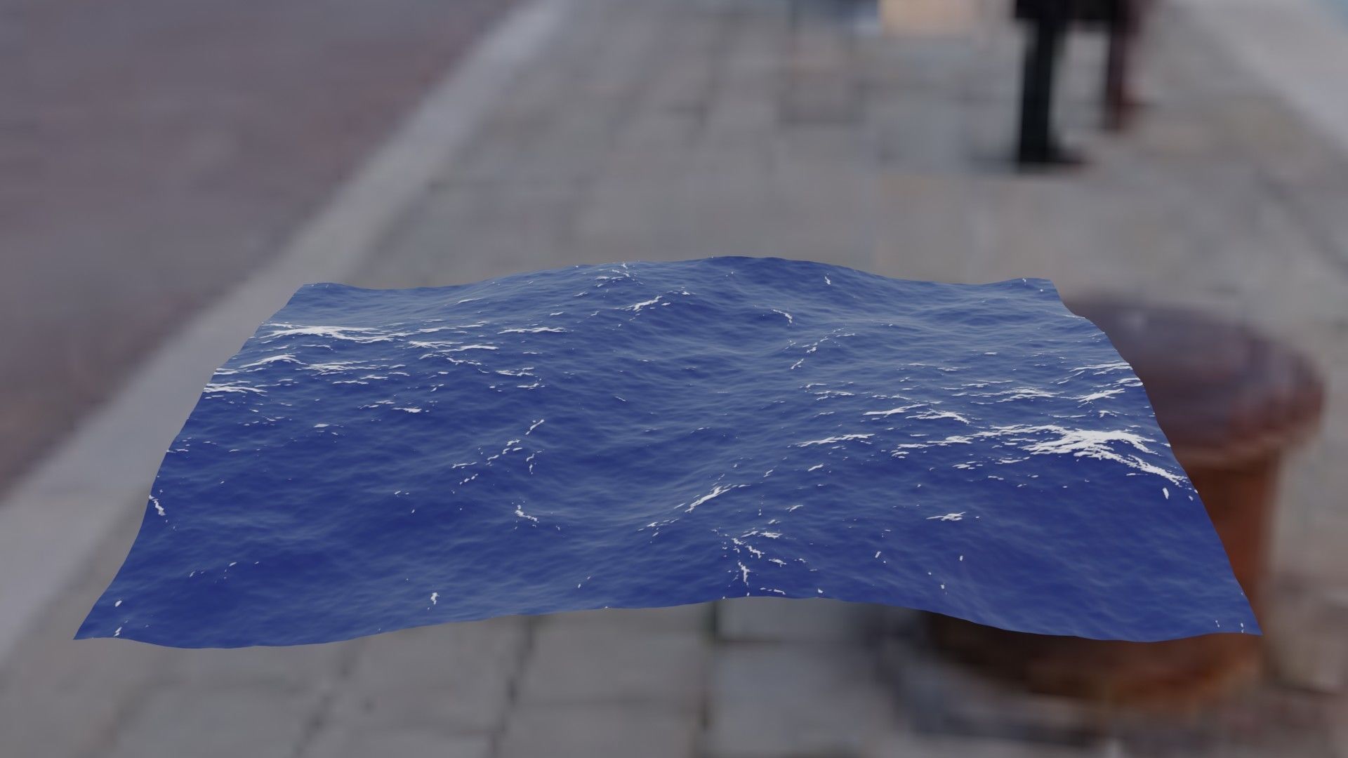 Animated ocean 3D model Low-poly 3D model_4