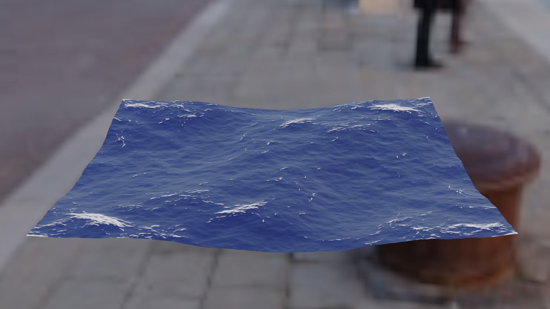 Animated ocean 3D model Low-poly 3D model_6