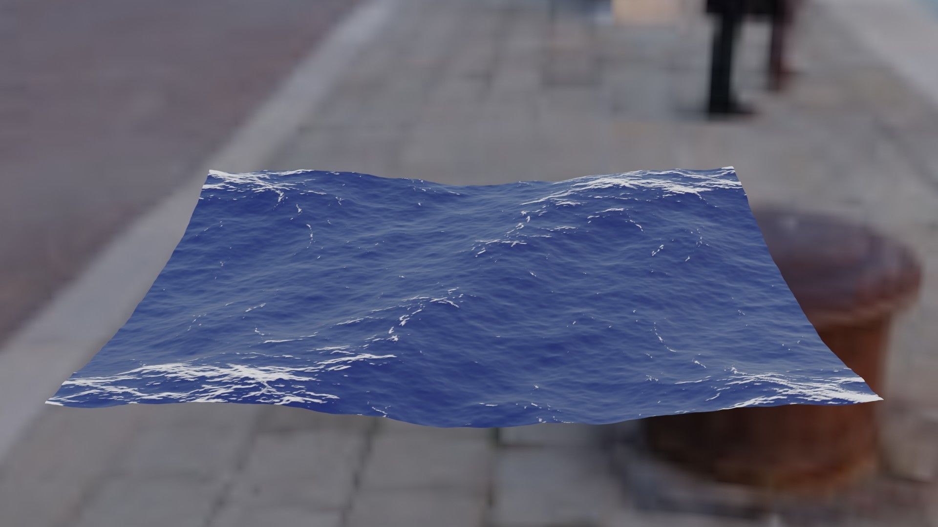Animated ocean 3D model Low-poly 3D model_2