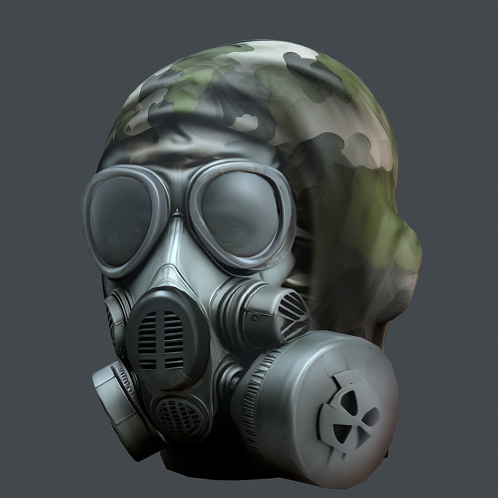 Helmet 3d model military combat Military scifi helmet Low-poly Low-poly 3D model_3