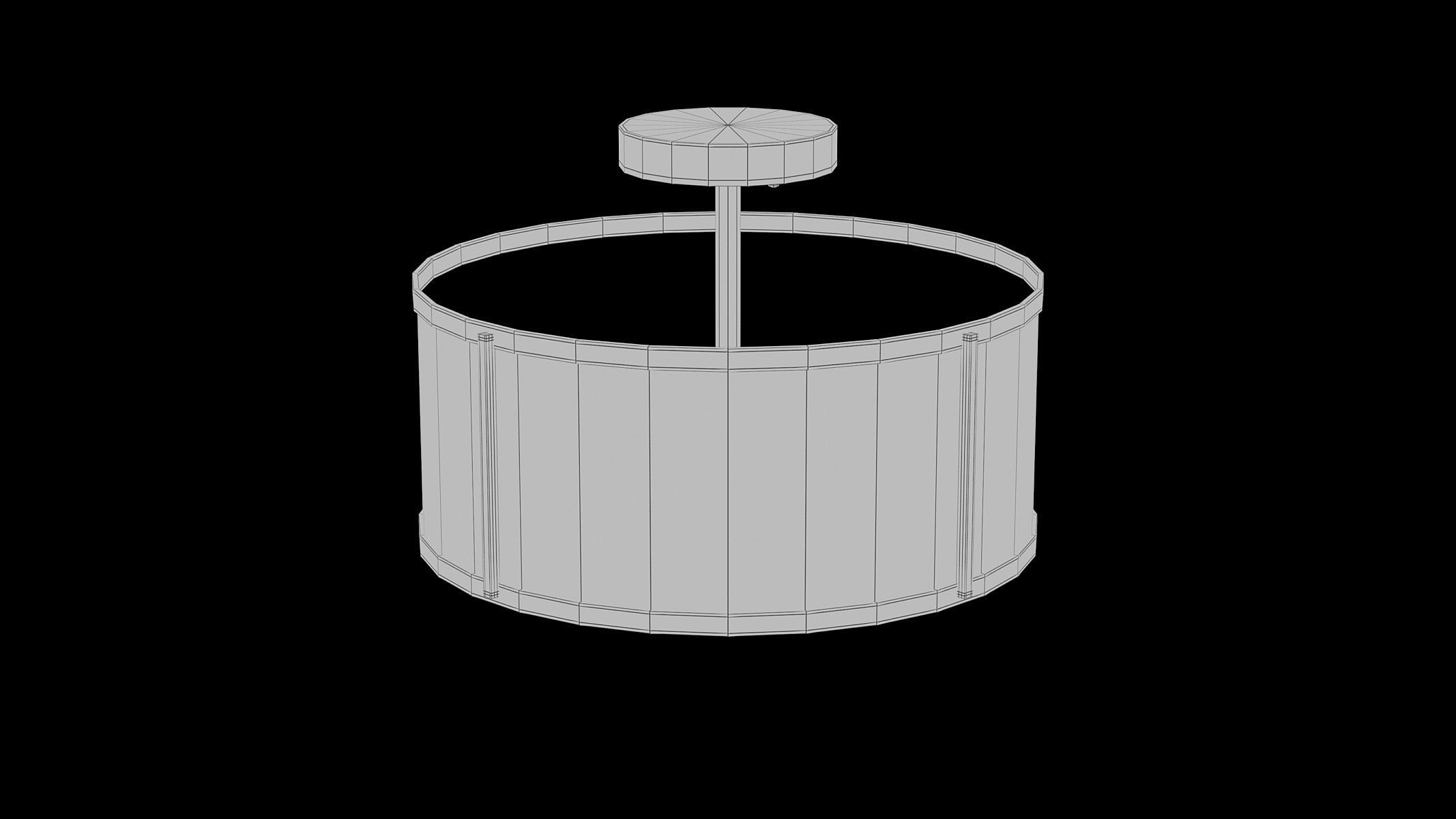 Aaru Fabric Semi Flush Mount MK5 3D model_5