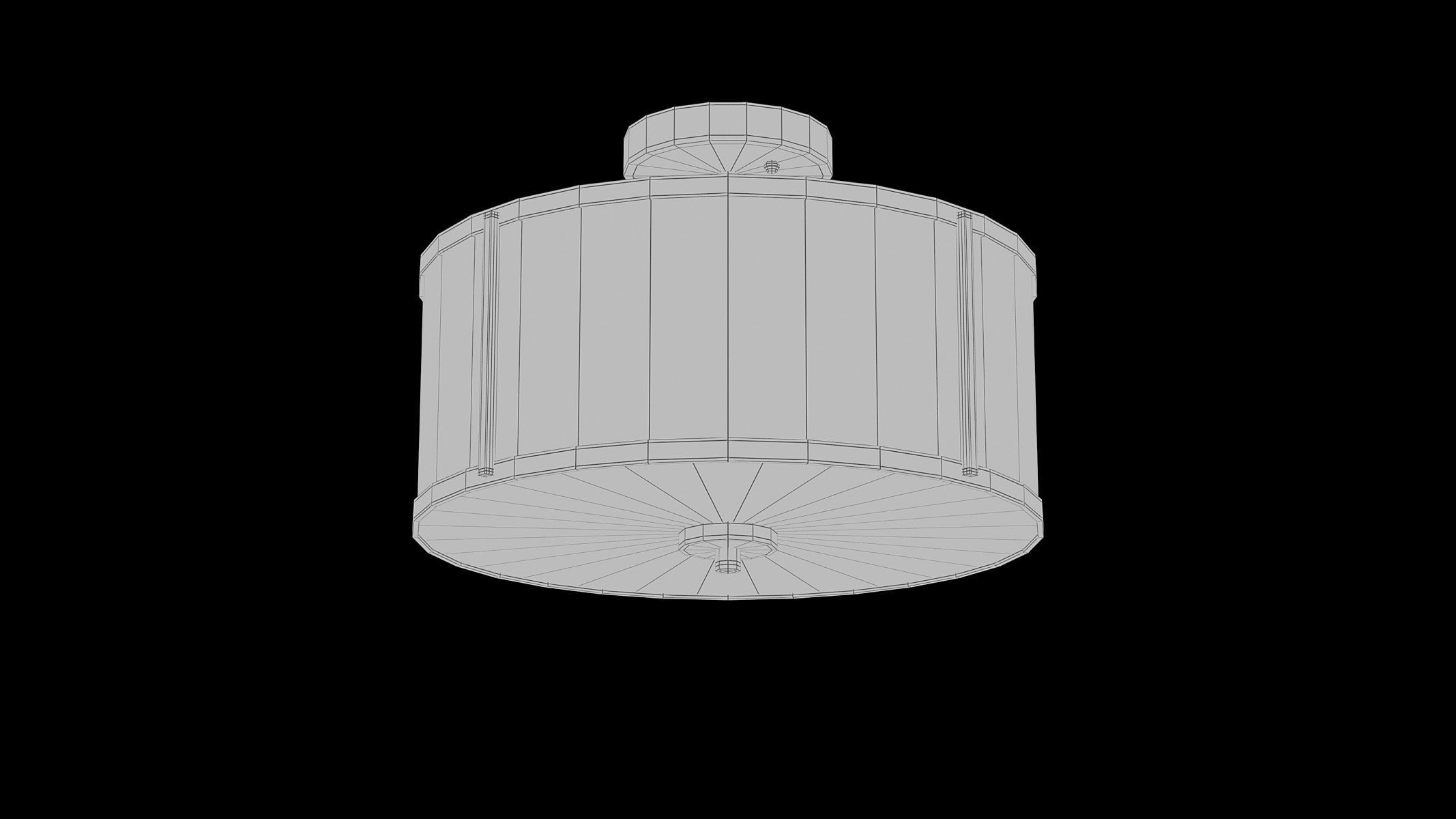 Aaru Fabric Semi Flush Mount MK5 3D model_3