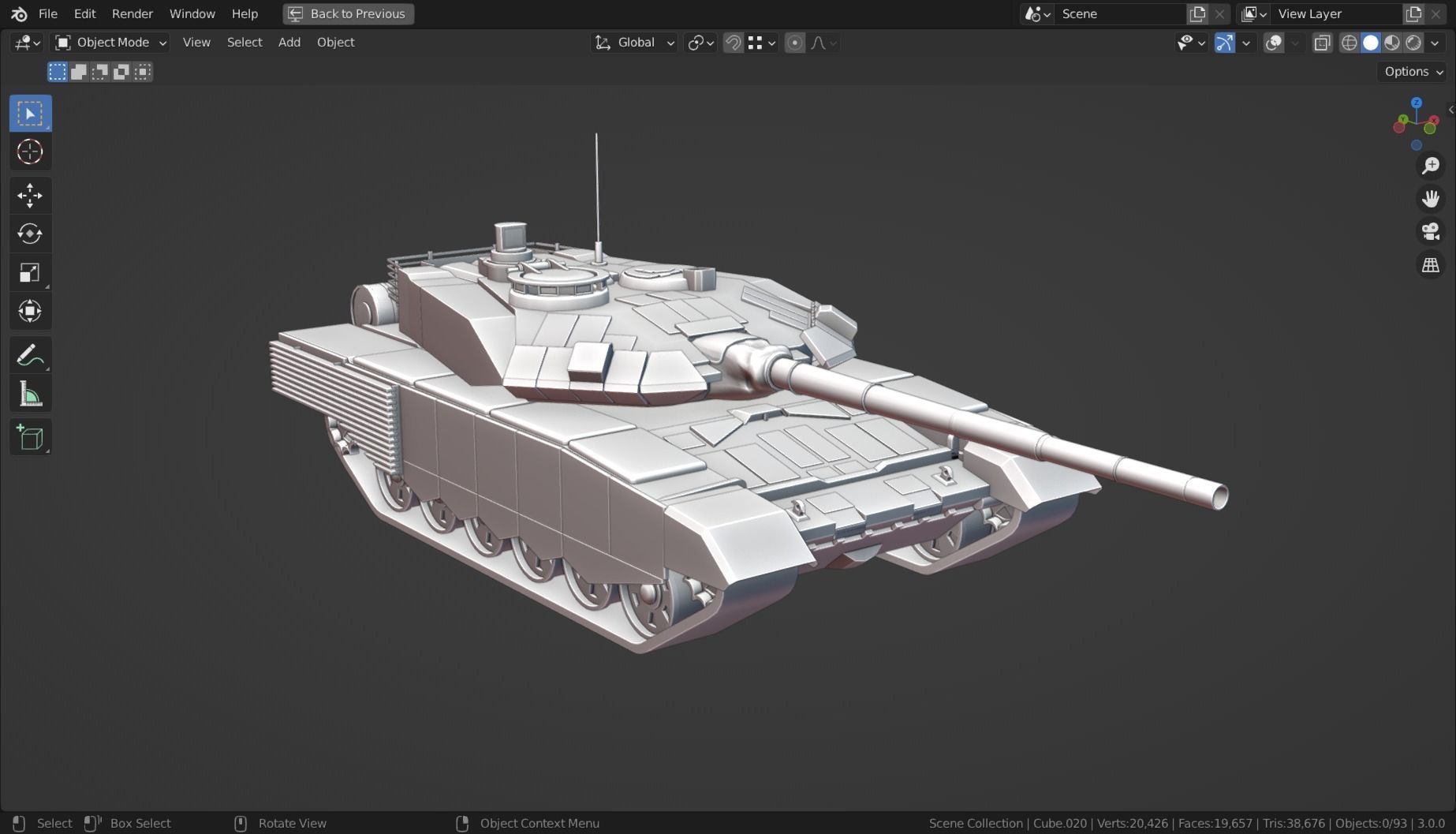 T90 TANK BASE MESH Low-poly 3D model_7