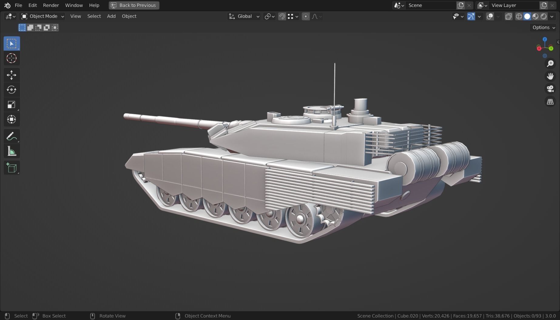 T90 TANK BASE MESH Low-poly 3D model_3