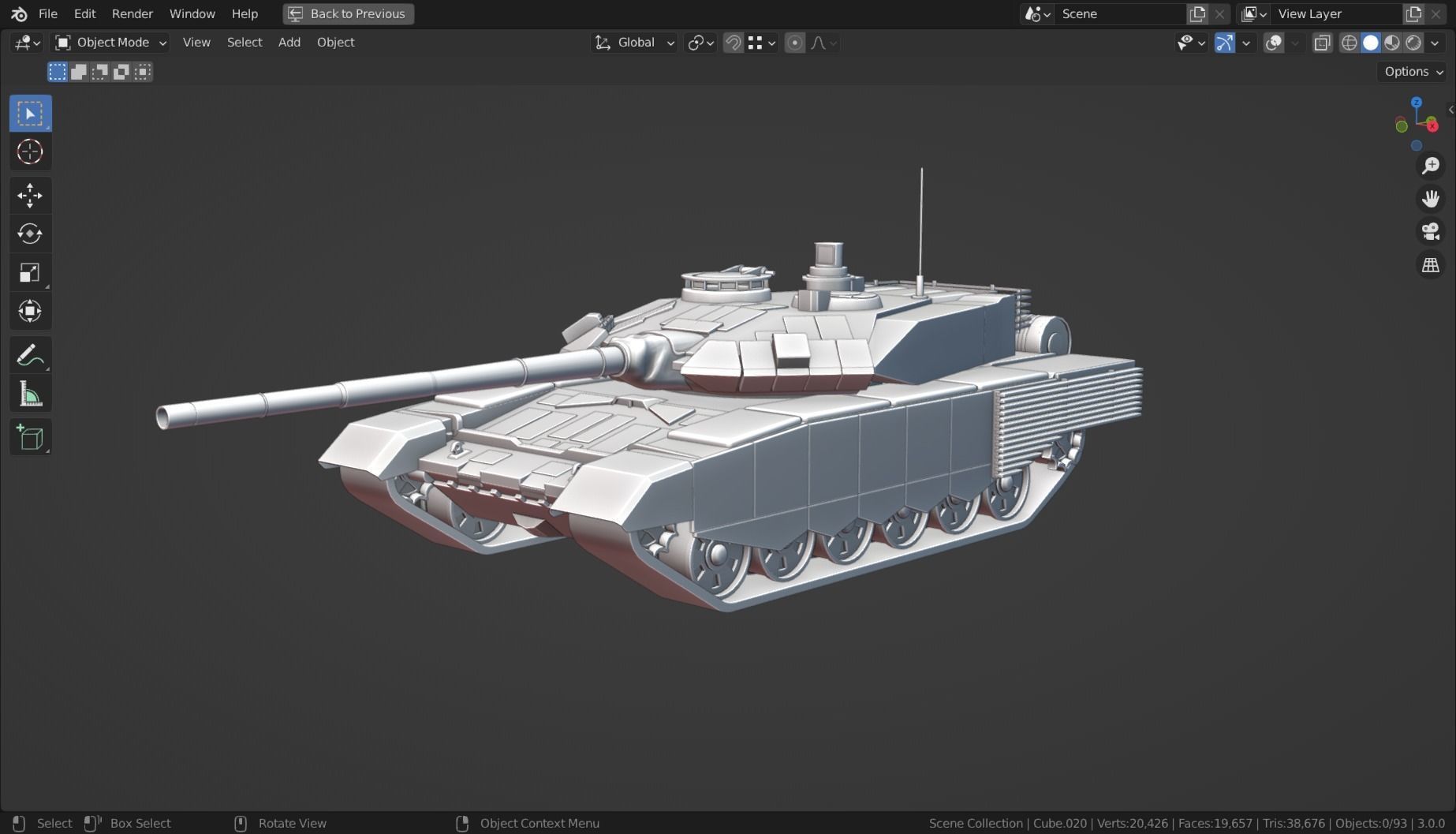 T90 TANK BASE MESH Low-poly 3D model_1