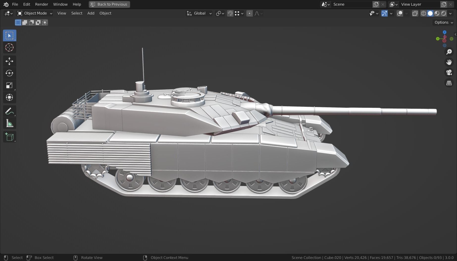 T90 TANK BASE MESH Low-poly 3D model_6