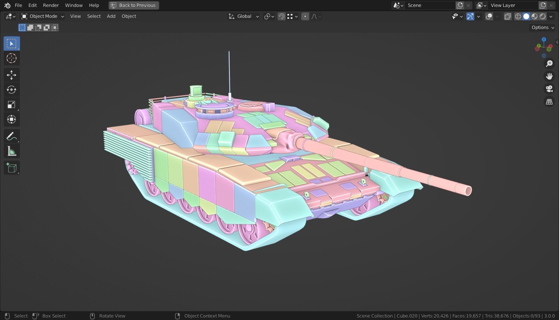 T90 TANK BASE MESH Low-poly 3D model_15